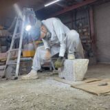 「石の加工動画撮影！」