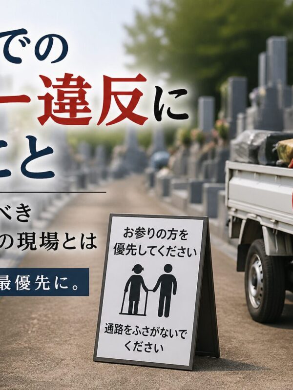 「墓地でのマナー違反に思うこと！｜石屋が守るべきお参り優先の現場とは！」