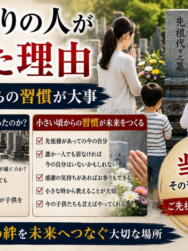 「お墓参りの人が減った理由!|小さい頃からの習慣が大事!」