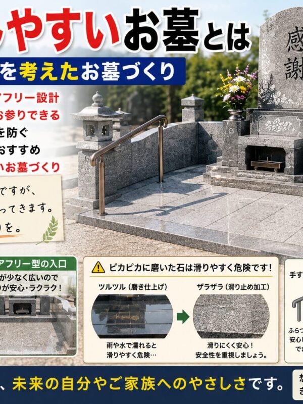 「お参りしやすいお墓とは!|年を取ってからを考えたお墓づくり!」