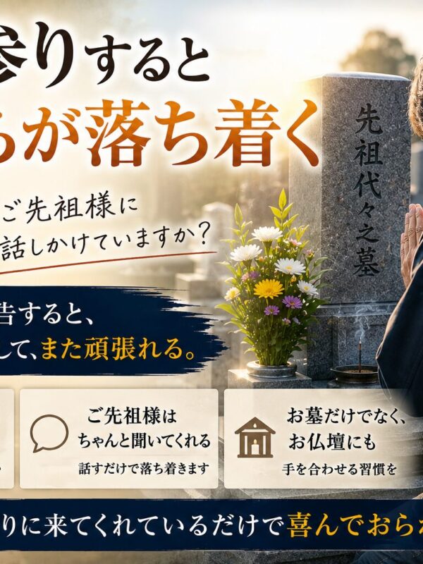 「お墓参りすると気持ちが落ち着く理由！｜ご先祖様に話しかけていますか？！」