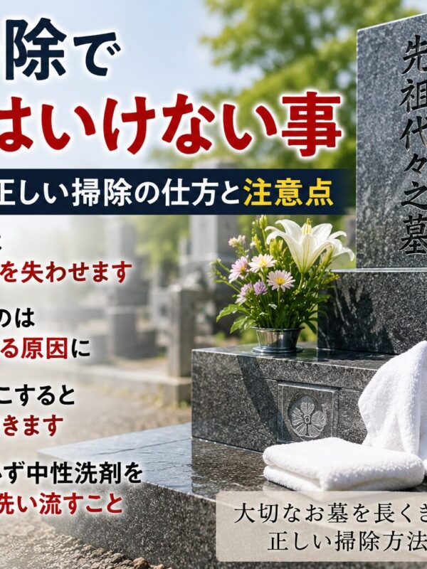 「お墓掃除でやってはいけない事！｜石屋が教える注意点！」