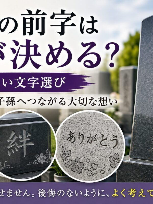 「お墓の前字は誰が決める？後悔しない文字選び！｜ご先祖様から子孫へ受け継ぐ想い！」