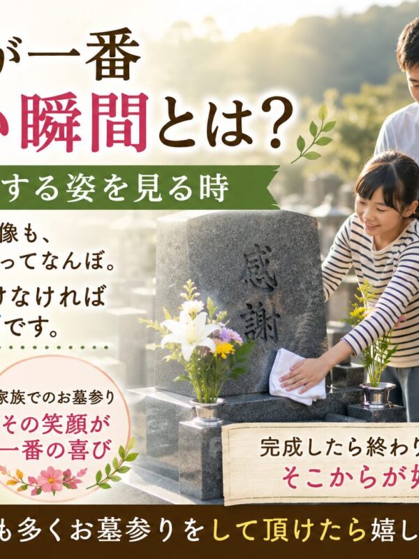 「石屋が一番嬉しい瞬間とは？！｜お墓参りする姿を見る時！」