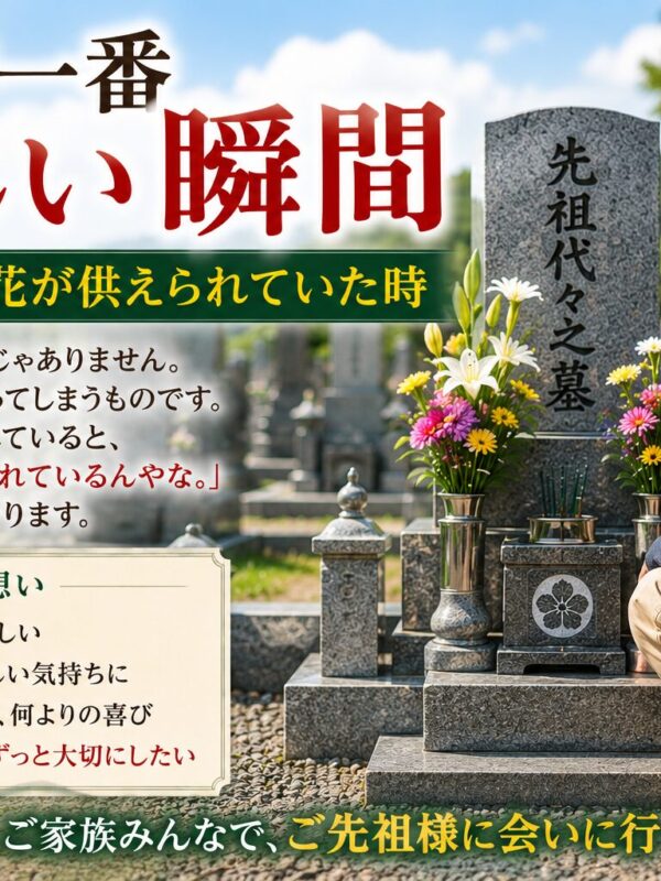 「石屋が一番うれしい瞬間!|建てたお墓に花が供えられていた時!」