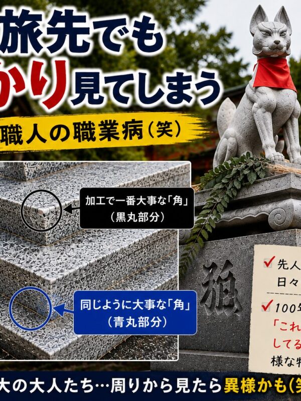 「石屋は旅先でも石ばかり見てしまう!|職人の職業病!」