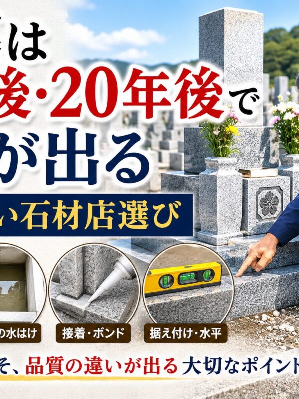 「お墓は10年後・20年後で差が出る！｜　後悔しない石材店選び！」