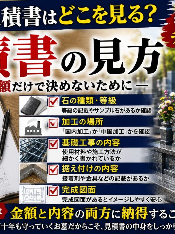 「お墓の見積書はどこを見る？｜後悔しないためのチェックポイント！」