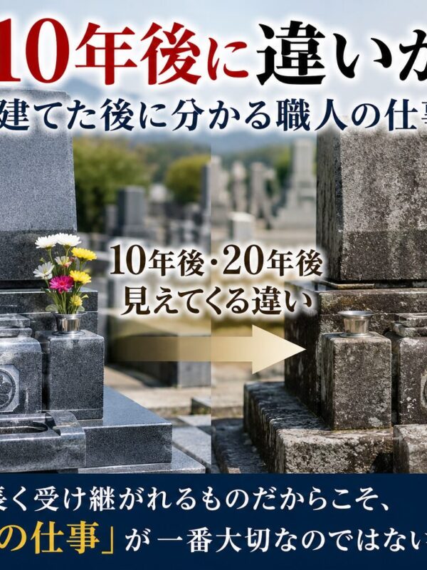 「お墓は10年後に違いが出る！｜建てた後に分かる職人の仕事！」