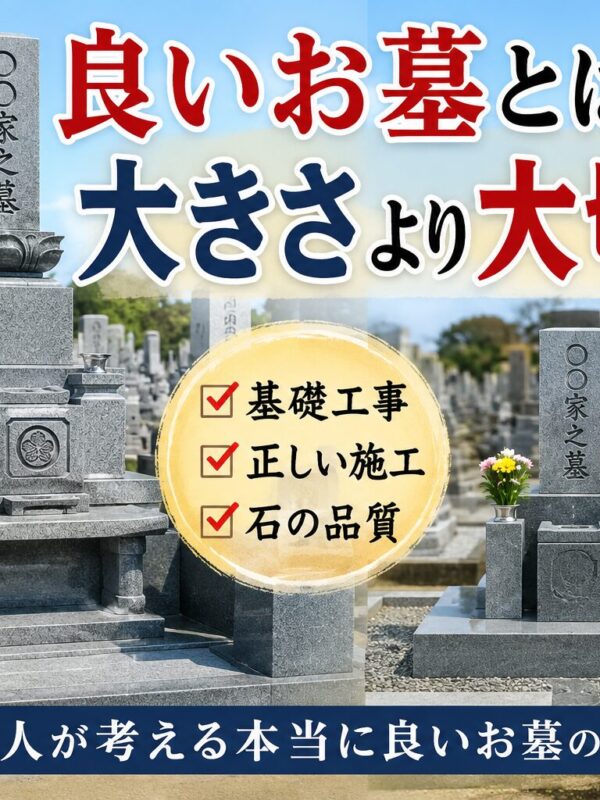 「良いお墓とは？大きさより大切なこと！｜職人が考える本当に良いお墓の条件！」