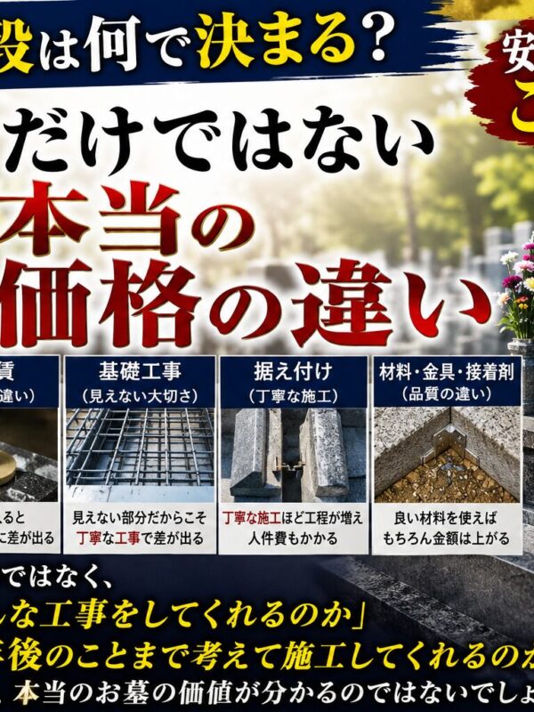 「お墓の値段は何で決まる？｜石だけではない本当の価格の違い！」