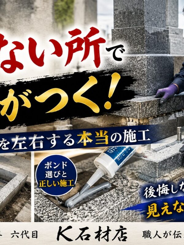「お墓は見えない所で差がつく！｜10年後を左右する本当の施工！」