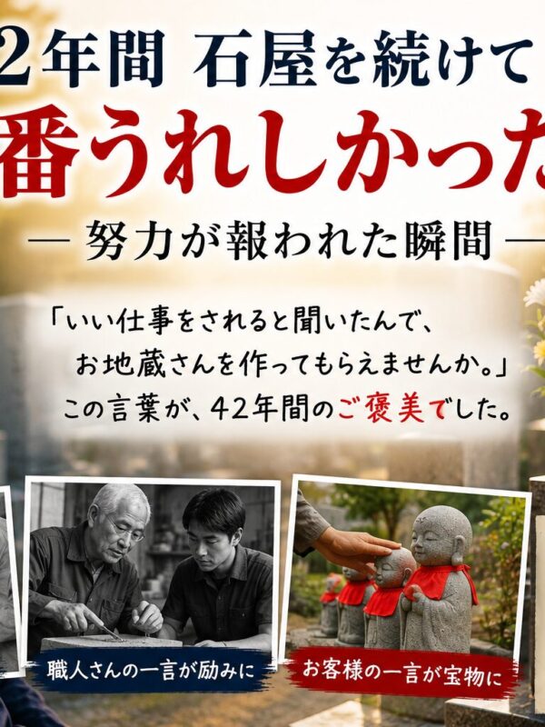 「42年間石屋を続けて一番うれしかった一言！｜努力が報われた瞬間！」