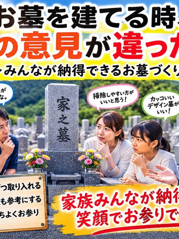 「お墓を建てる時、家族の意見が違ったら？！｜みんなが納得できるお墓づくり！」