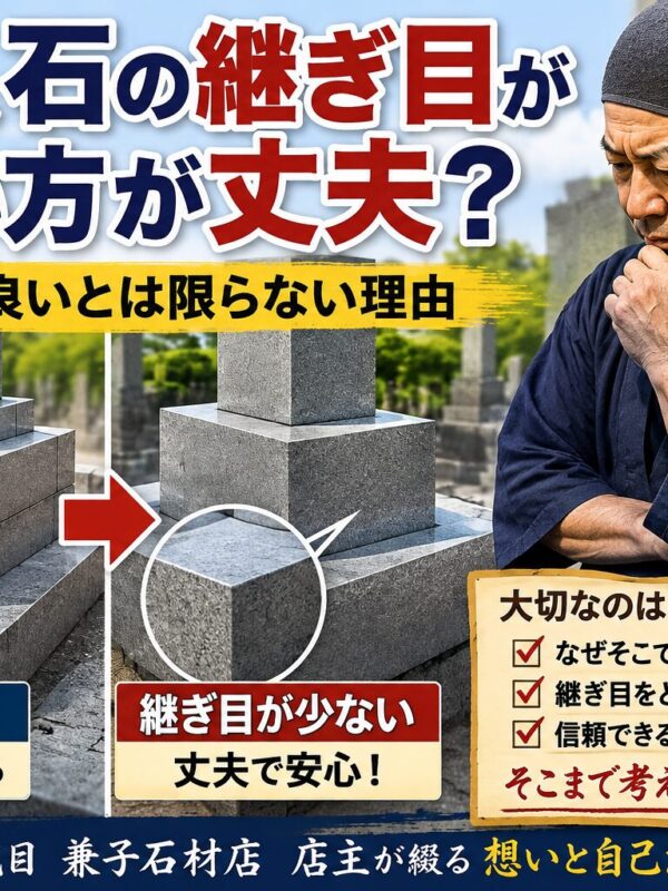 「お墓は、石の継ぎ目が少ない方が丈夫？！｜一枚石が良いとは限らない理由！」