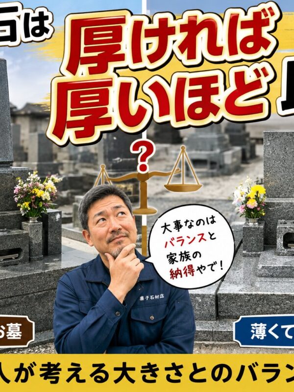 「お墓の石は厚ければ厚いほど良い？！｜職人が考える大きさとのバランス！」
