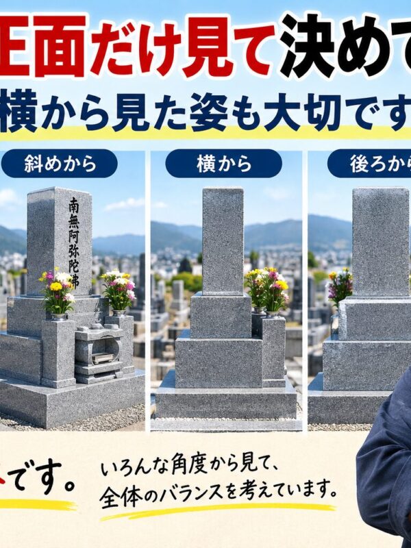「お墓は正面だけ見て決めて良い?!|横から見た姿も大切です!」