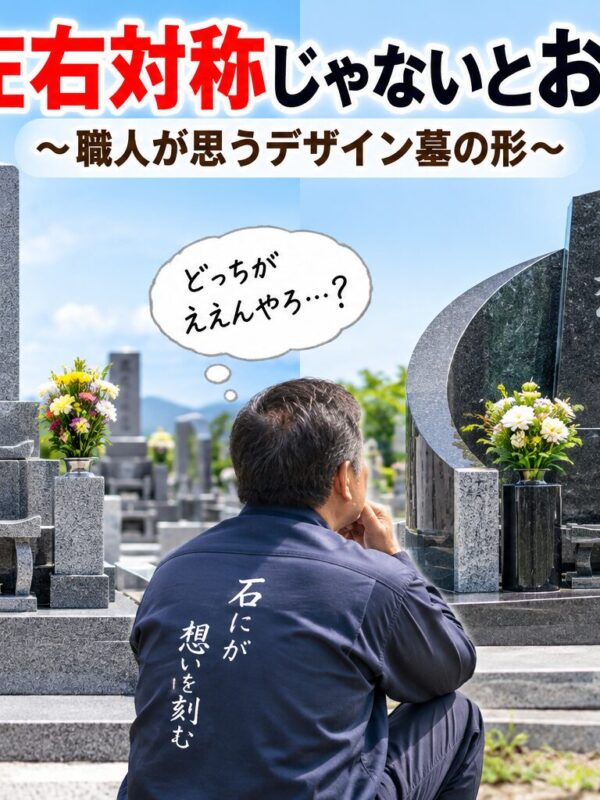 「お墓は左右対称じゃないとおかしい?!|職人が思うデザイン墓の形!」