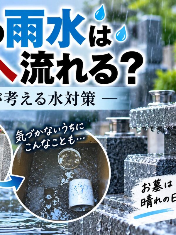 「お墓の雨水はどこへ流れる?!|職人が考える水対策!」