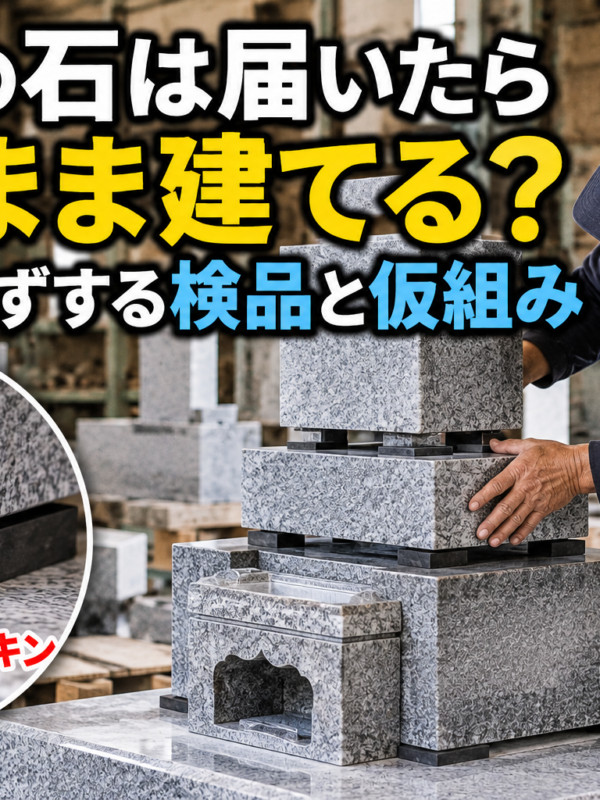 「お墓の石は届いたらそのまま建てる？！｜工場で必ずする検品と仮組み！」