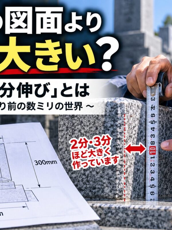 「お墓の図面より石が大きい？石屋の「分伸び」とは！｜職人には当たり前の数ミリの世界！」