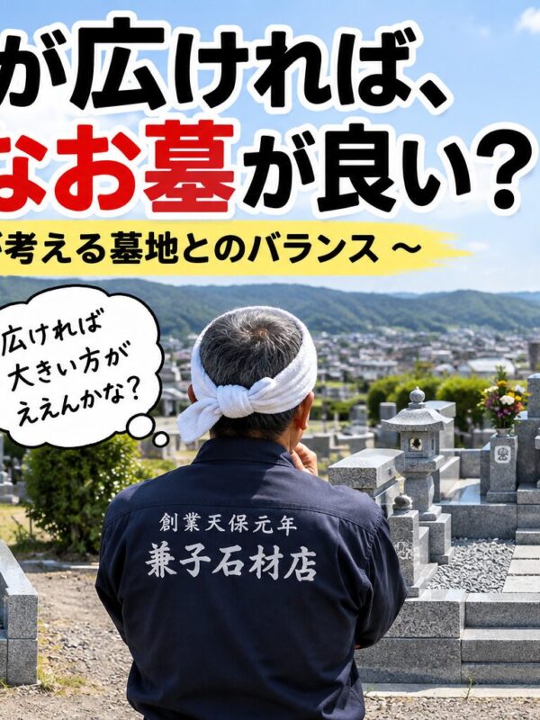 「墓地が広ければ、大きなお墓が良い?!|職人が考える墓地とのバランス!」