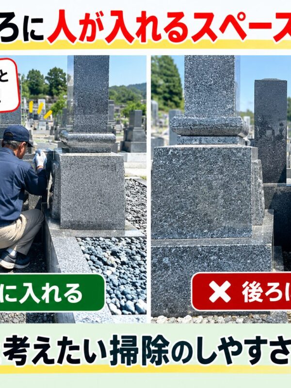 「お墓の後ろに人が入れるスペースは必要?!|建てる前に考えたい掃除のしやすさ!」