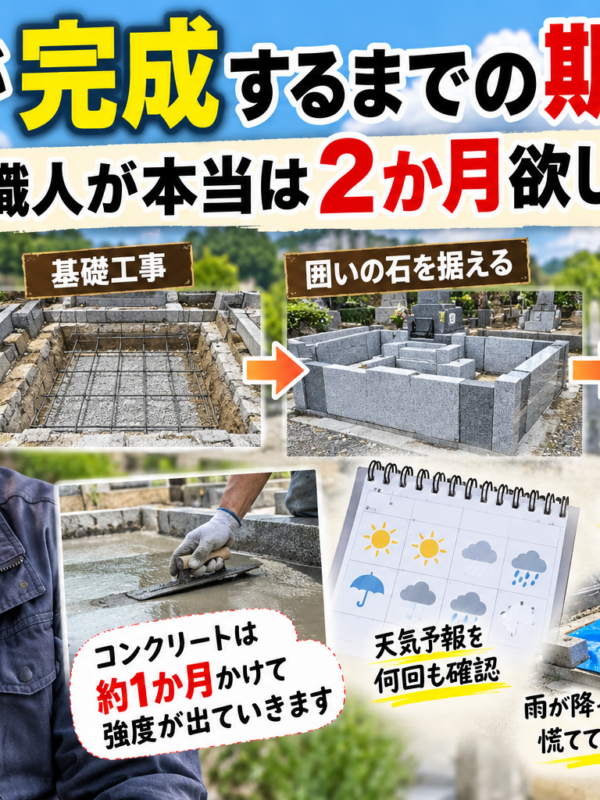 「お墓が完成するまでの期間は?!|職人が本当は2か月欲しい理由!」