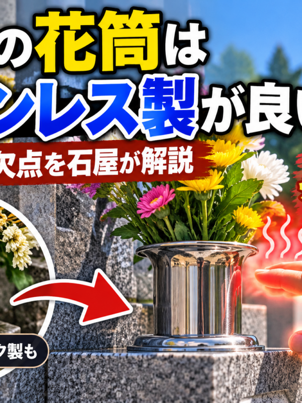 「お墓の花筒はステンレス製が良い?!|メリットと欠点を石屋が解説!」