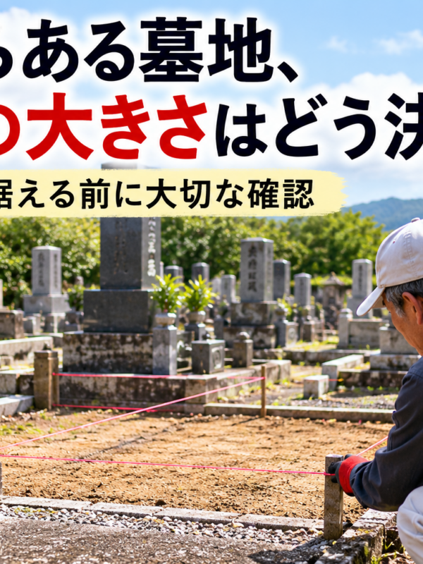 「昔からある墓地、区画の大きさはどう決める?!|石を据える前に大切な確認!」