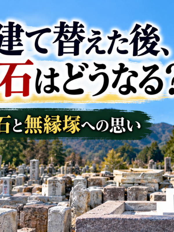 「お墓を建て替えた後、古い墓石はどうなる?!|石屋が語る竿石と無縁塚への思い!」