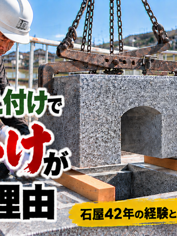 「お墓の据え付けで声掛けが大切な理由！｜石屋42年の経験と安全への思い！」