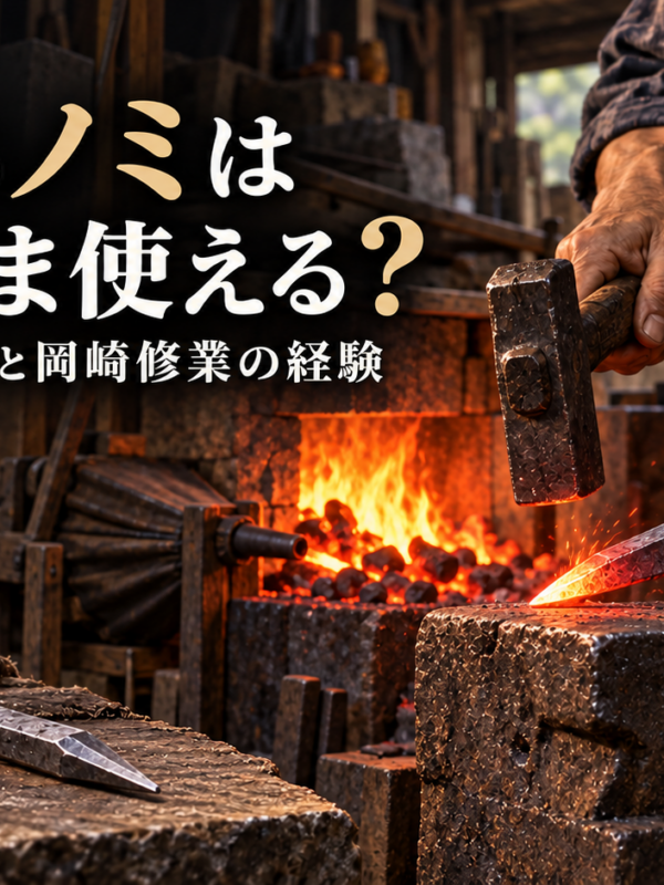 「石を彫るノミは買ったまま使える？！｜用途別の研ぎ分けと岡崎修業の経験！」