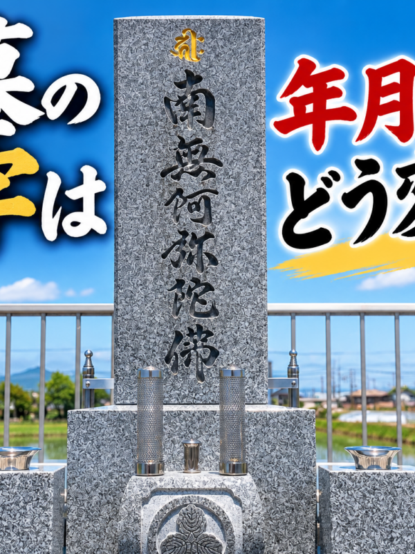 「お墓の文字は年月が経つとどう変わる？！｜水垢もお墓の味の一つ、石屋が大切にする文字へのこだわり！」